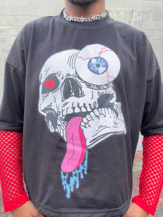 Oversized Boxy Skeletal  
Lust Graphic Boxy T-Shirt