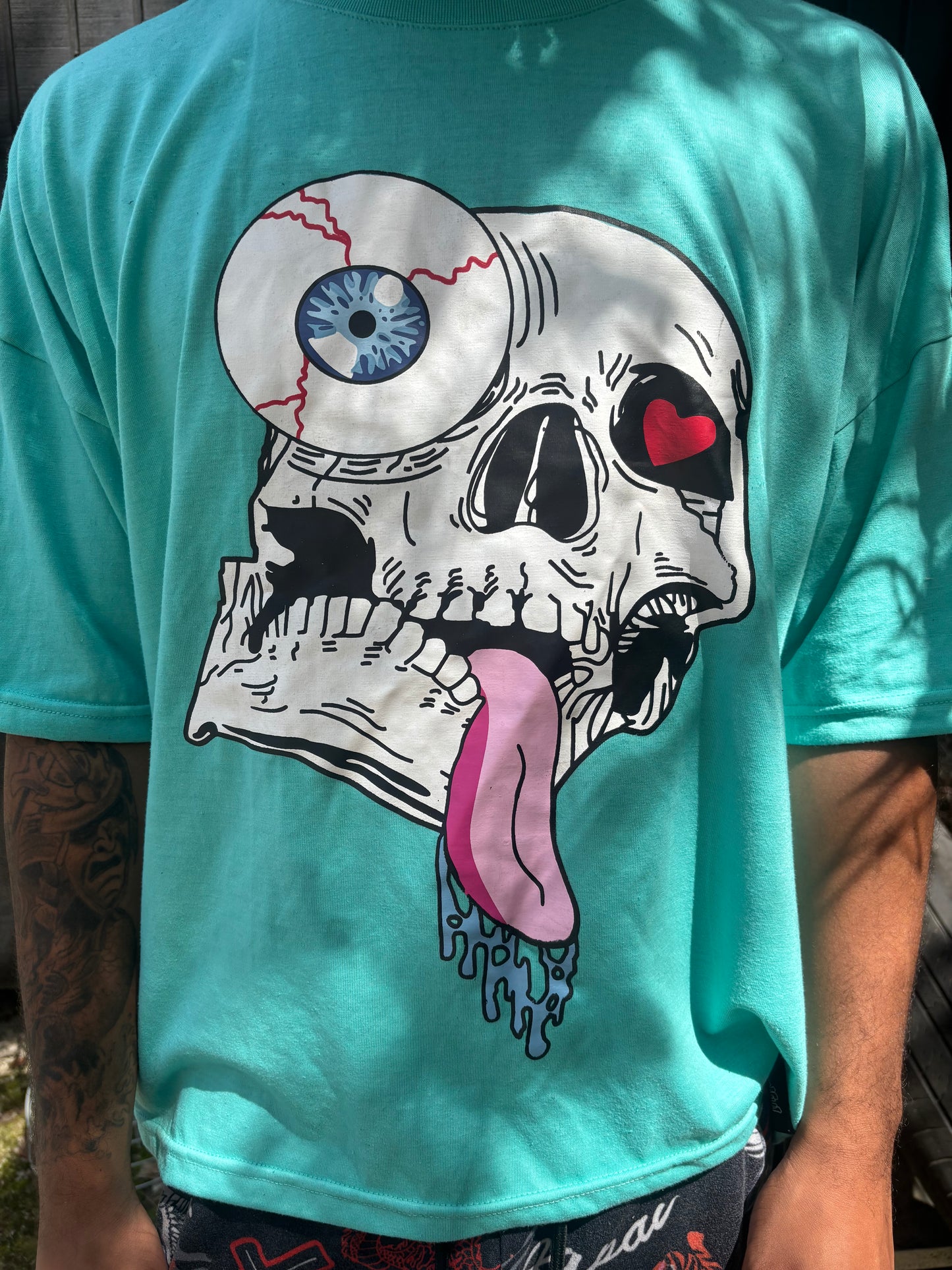 Oversized Boxy Skeletal  
Lust Graphic Boxy T-Shirt